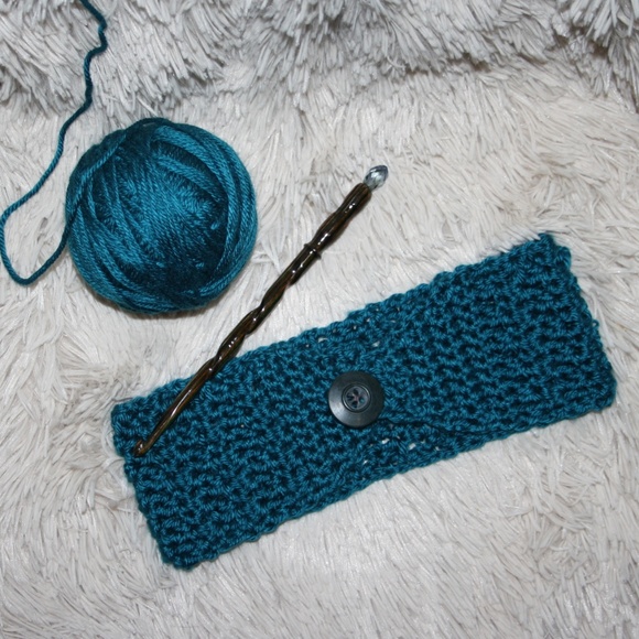 Peacock Turquoise Winter Earwarmer Head wrap - Picture 5 of 5